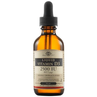 Vloeibare Vitamine D3 2500 IE 62,5 mcg met sinaasappelsmaak, 59 ml, Solgar