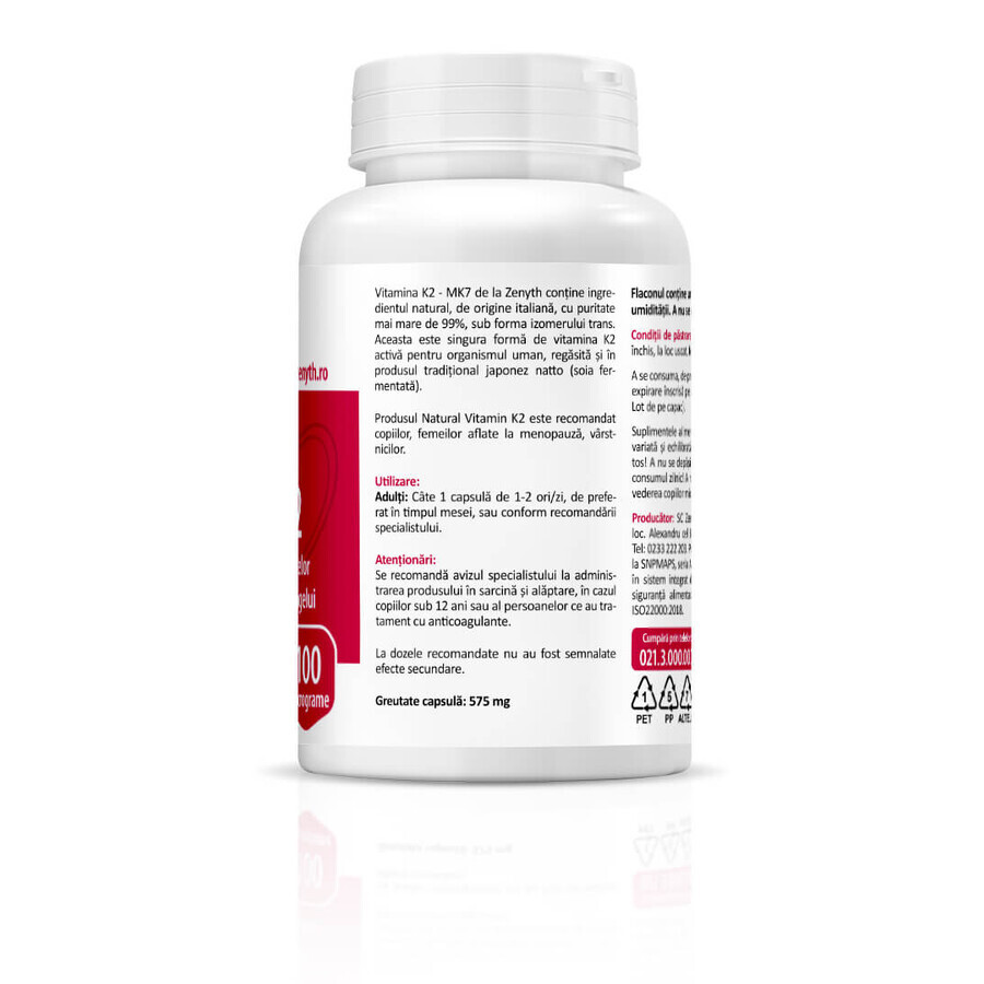 Vitamine K2, 60 + 60 capsules, Zenyth (50% korting op het tweede product)