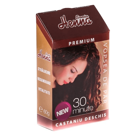 Tintura per capelli all'henné castano chiaro Sonia Henna, 60 g, Kian Cosmetics