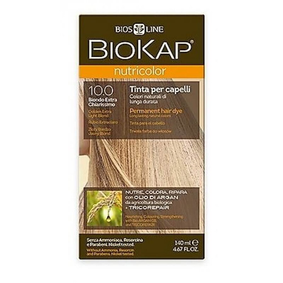 Nutricolor coloration permanente, Golden Extra Light Blond 10.0, 140 ml, Biokap