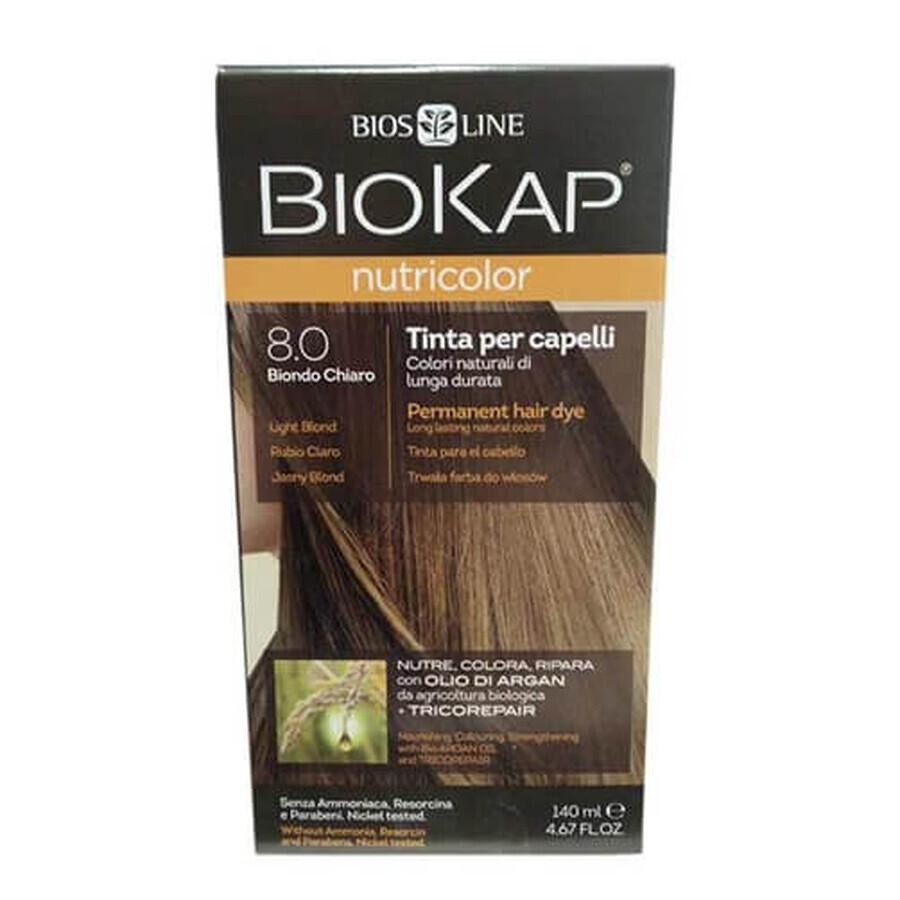 Nutricolor Permanent Haarkleuring, Licht Blond 8.0, 140 ml, Biokap