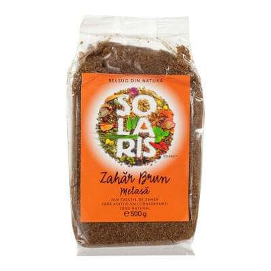 Bruine ongeraffineerde melasse suiker, 500 g, Solaris