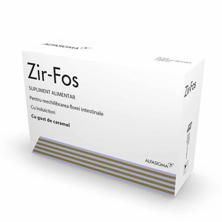 Zirfos met karamelsmaak, 12 zakjes, Alfasigma