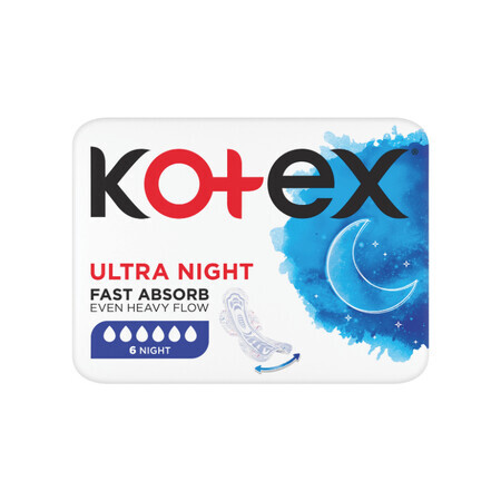 Absorbante Ultra Night, 6 bucati, Kotex