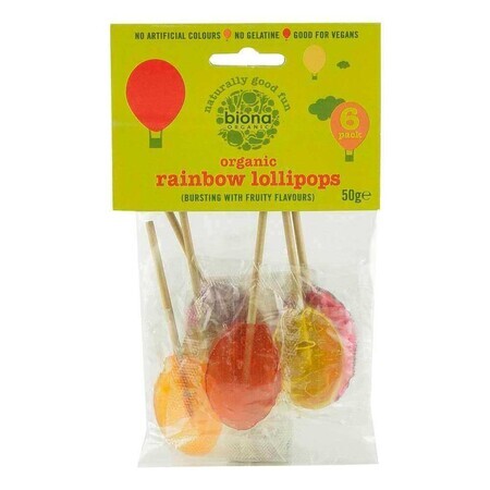 Lolly's regenboog eco, 6 stuks, Biona