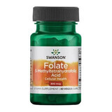 Foliumzuur Folaat 800 mcg, 30 capsules, Swanson