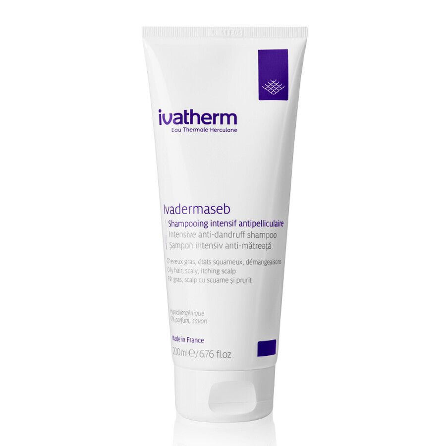 Ivadermaseb shampooing intensif anti-matières, 200 ml, Ivatherm