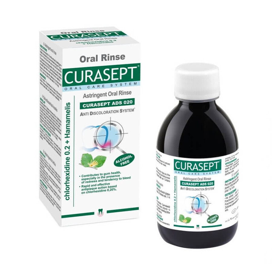 Apa de gura Astringent ADS cu clorhexidina 0.2%, 200 ml, Curasept