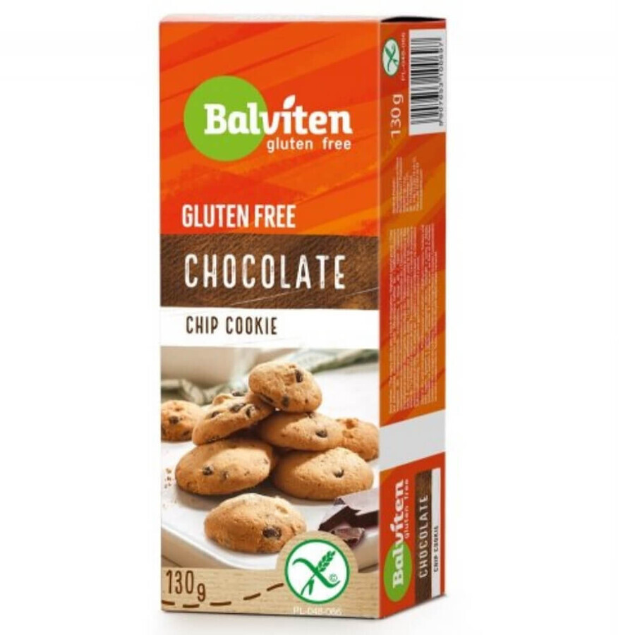 Biscuiti fara gluten cu ciocolata, 130 g, Balviten