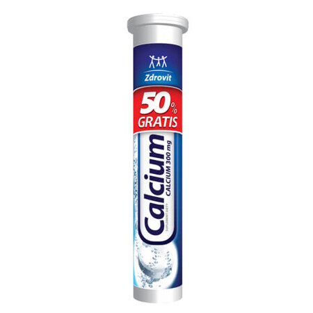 Zdrovit Calcium 300 mg, arôme citron, 20 comprimés effervescents