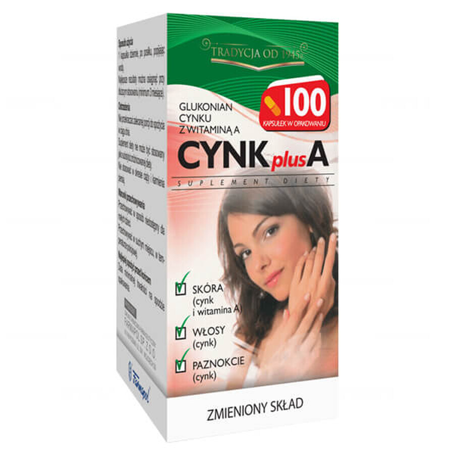 Zink Plus A, 100 capsules