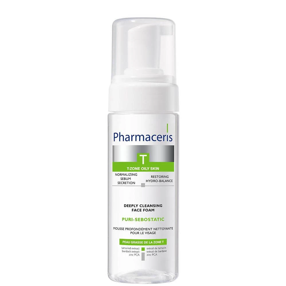 Pharmaceris T Puri-Sebostatic, diepreinigend schuim voor het wassen van het gezicht, herstelt de hydrobalans, 150 ml
