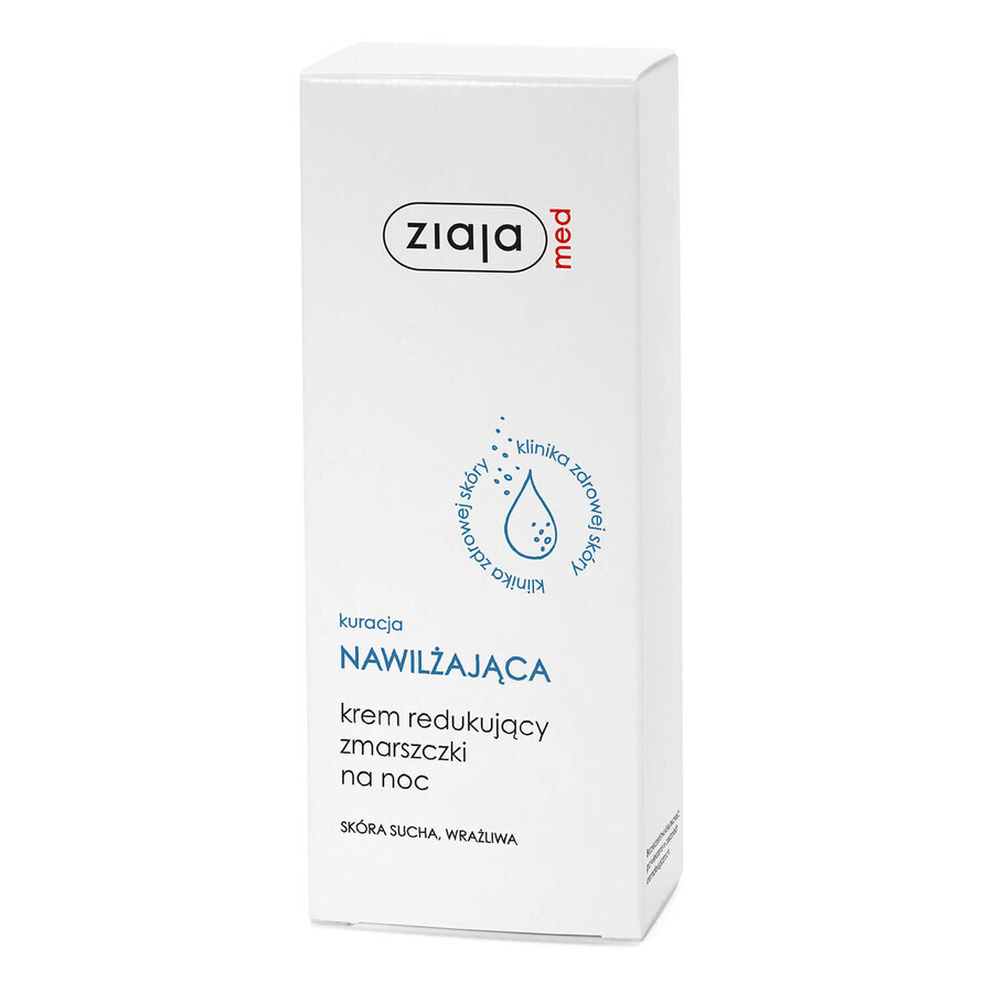 Ziaja Med Moisturising Treatment, Cremă de noapte pentru reducerea ridurilor, 50 ml