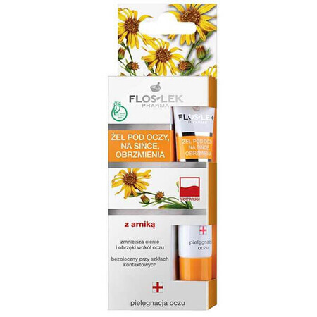 Flos-Lek, gel contorno occhi per occhiaie e gonfiori all&#39;arnica, 15 ml