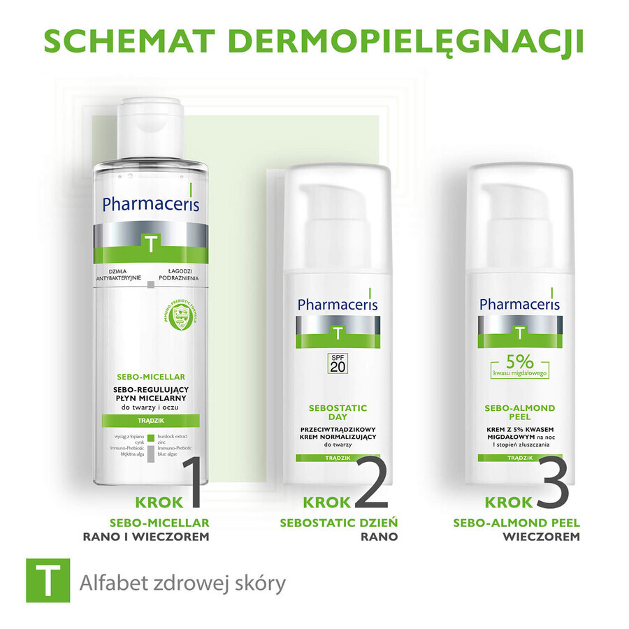 Pharmaceris T Sebo-Micellar, Loțiune micelară sebo-regulatoare pentru față și ochi, 200 ml