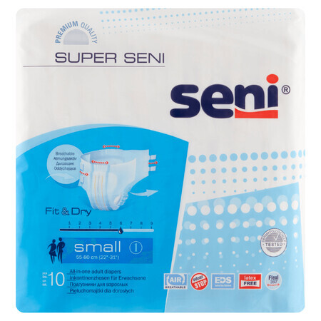 Pannolini Seni Super Air Small, 10 pezzi - Lunga durata!