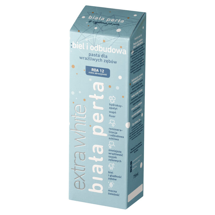 Biała Perła Extra White, whitening-tandpasta, Witheid en Reconstructie, 75 ml