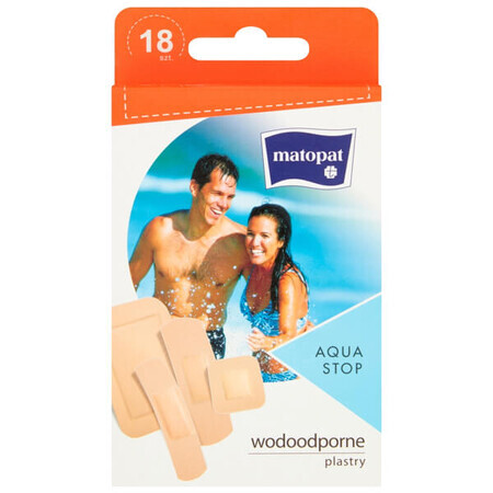 Matopat Aqua Stop, pleisters met verband, waterdicht, 18 stuks