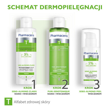 Pharmaceris T Sebo-Amandelpeeling, nachtcrème met 5% amandelzuur, 1e graad van exfoliatie, 50 ml