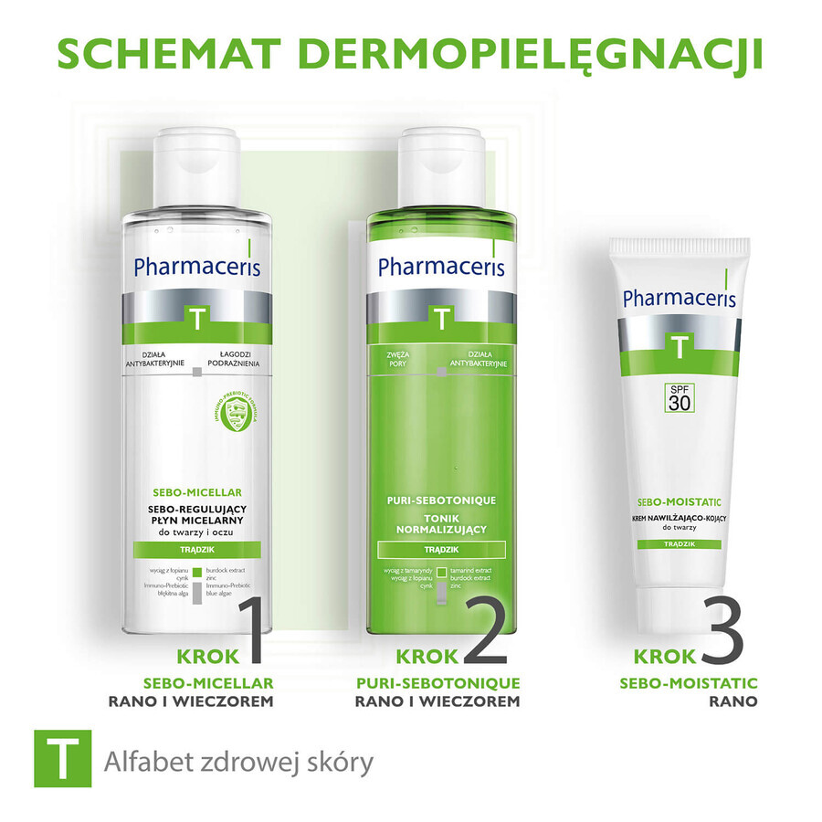 Pharmaceris T Sebo-Moistatische, hydraterende en verzachtende gezichtscrème, SPF 30, 50 ml