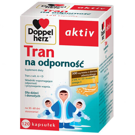 Doppelherz aktiv Tran na odporność, 120 capsule