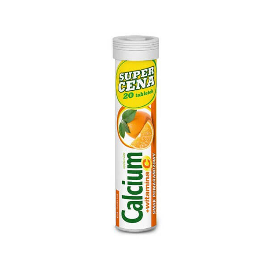 Calcium + vitamine C, arôme orange, 20 comprimés effervescents