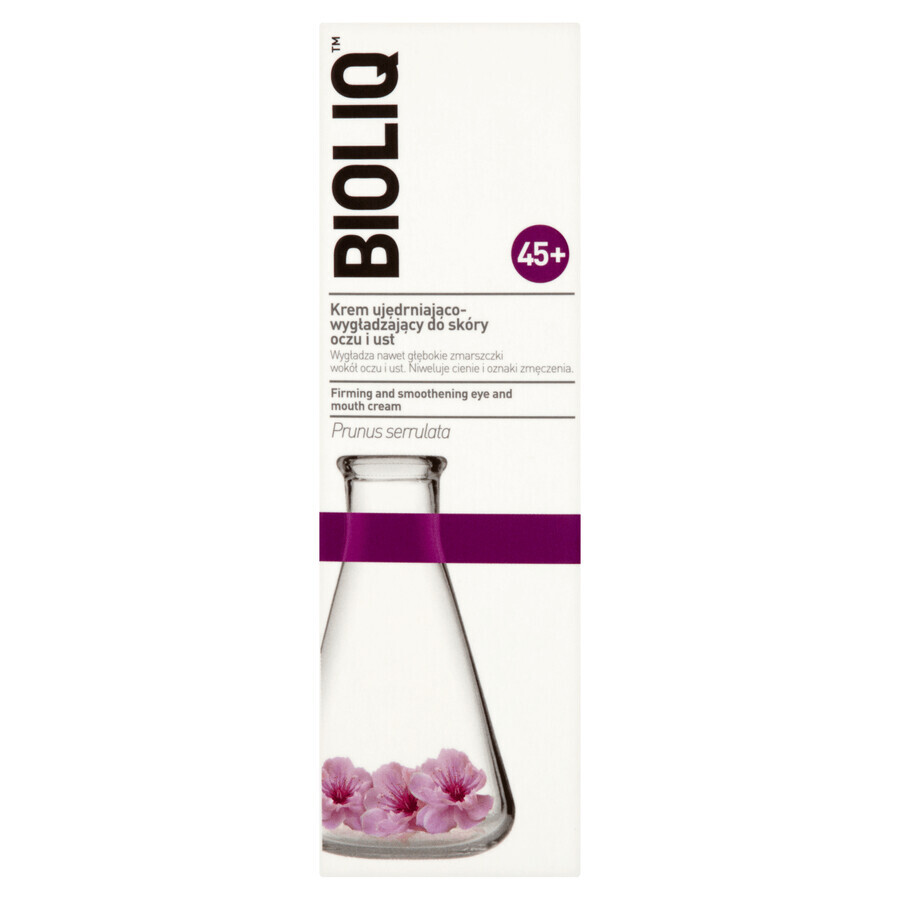 Bioliq 45+, verstevigende en gladmakende crème voor de huid van ogen en lippen, 15 ml