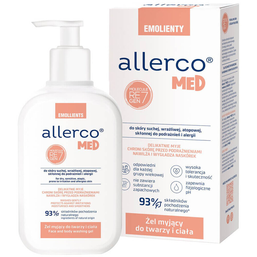 Allerco, reinigingsgel voor de huid gevoelig voor irritatie en allergieën, 200 ml