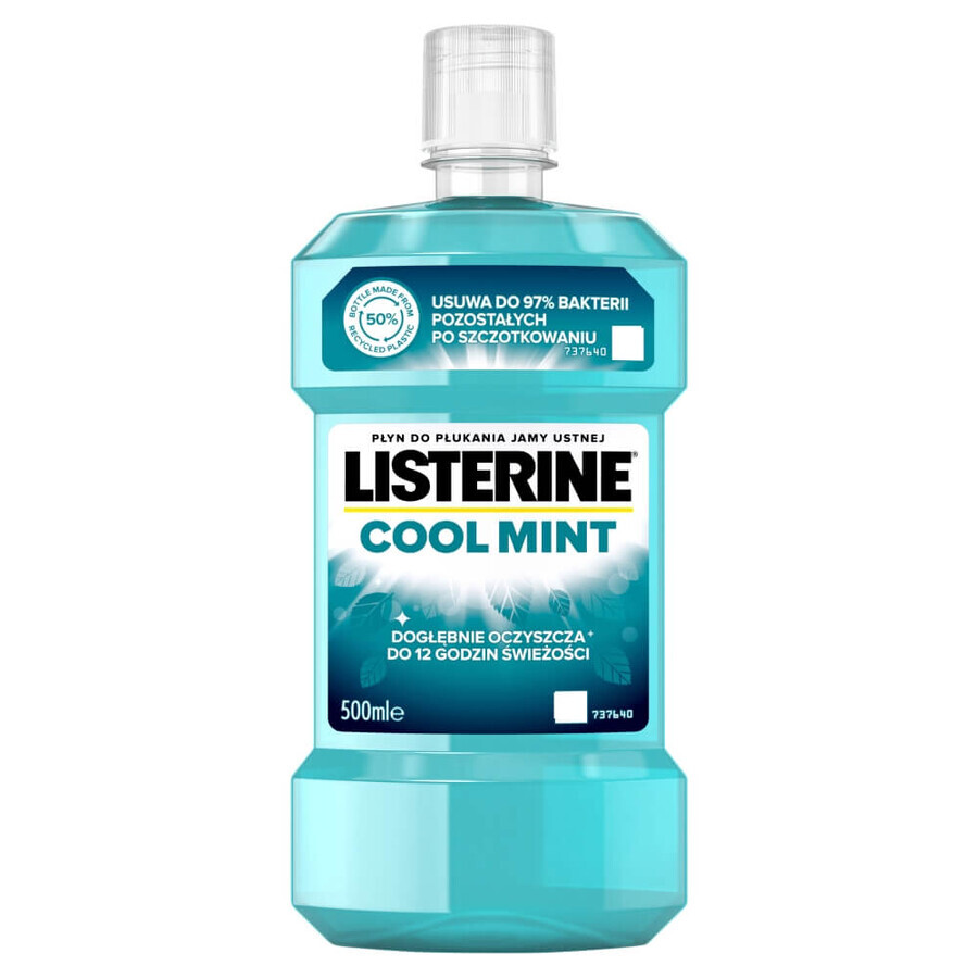 Listerine Cool Mint, mondwater, milde smaak, alcoholvrij, 500 ml