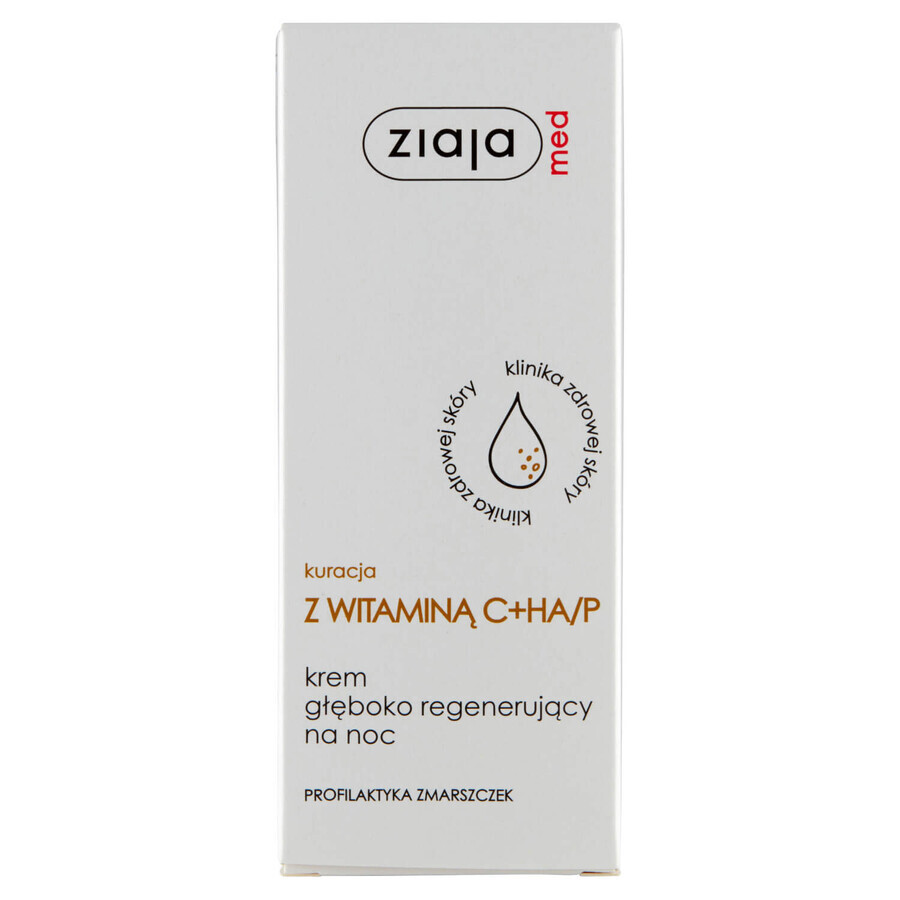 Ziaja Med Profiaktyka Wrinkle, crème de nuit profondément régénérante, 50 ml