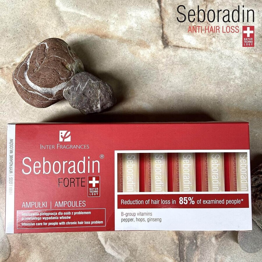 Seboradin Forte, tratament împotriva căderii părului, 5.5 ml x 14 fiole