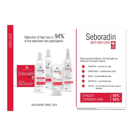 Seboradin Forte, 14 ampoules, Hair loss treatment