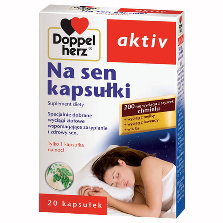 Sovrappeso del Cuore Sonno Attivo - Integratore Alimentare, 20 capsule.