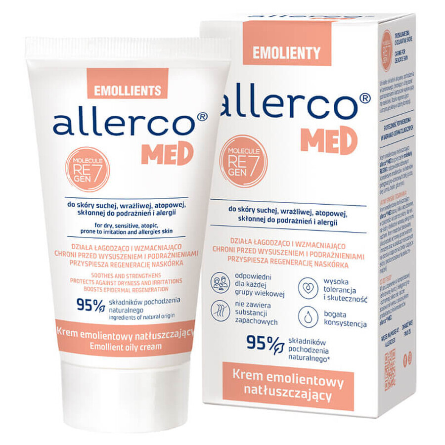 Allerco Emolients, Cremă hidratantă emolientă, 75 ml