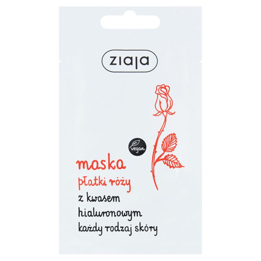 Ziaja Rose Petals, gezichtsmasker met hyaluronzuur, 7 ml