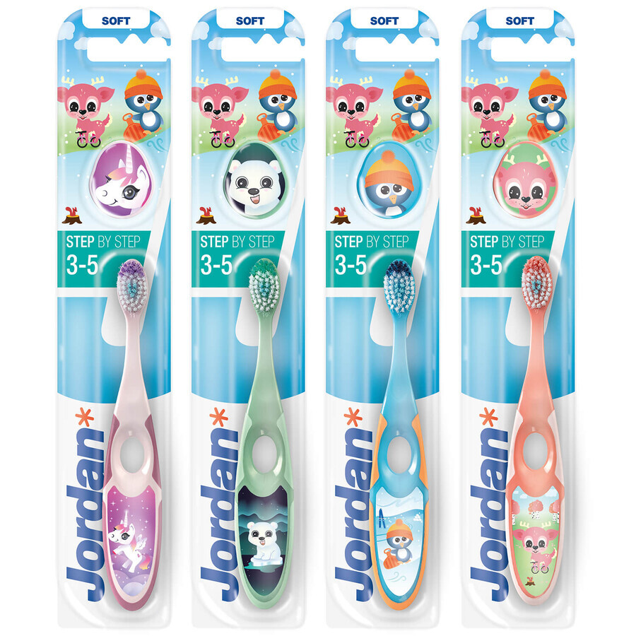 Jordan, brosse à dents pour enfants, Step by Step 3-5 ans, souple, 1 pièce