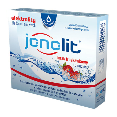 Ionolite, électrolytes pour enfants et adultes, saveur fraise, 10 sachets