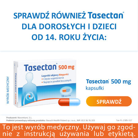 Tasectan 250 mg, poeder voor gebruik bij kinderen, 20 zakjes