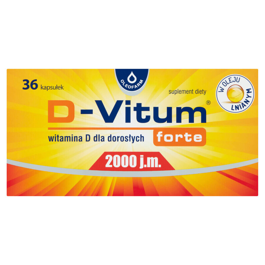 D-Vitum Forte 2000 IU, for adults, 36 capsules