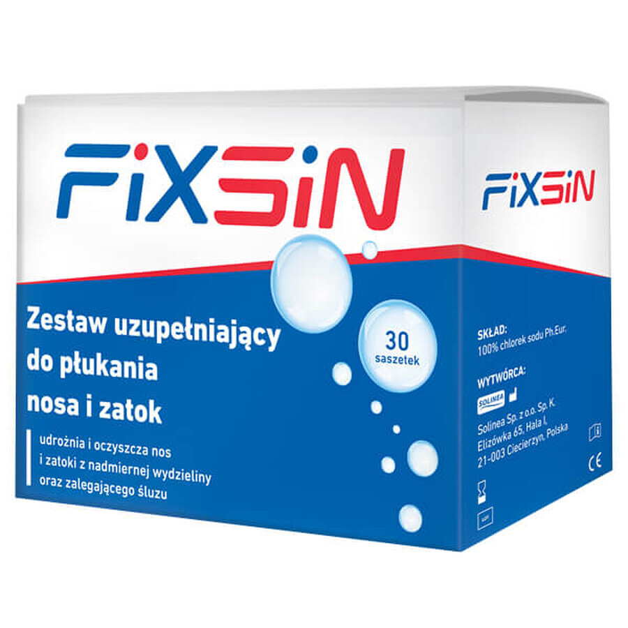 Fixsin, coffret complémentaire pour rincer le nez et les sinus, 30 sachets