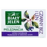 Biały Jeleń Daily Care, natuurlijk stuk zeep, zwarte vlierbessen en linnen, 100 g