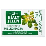 Biały Jeleń Daily Care, natuurlijk stuk zeep, kastanje en linnen, 100 g