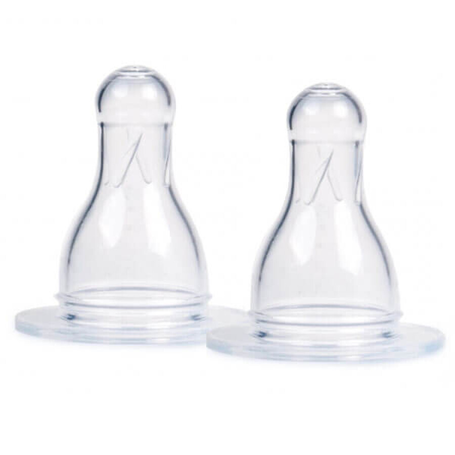 Canpol Babies, tétine en silicone, ronde, taille 0-mini, 2 pièces