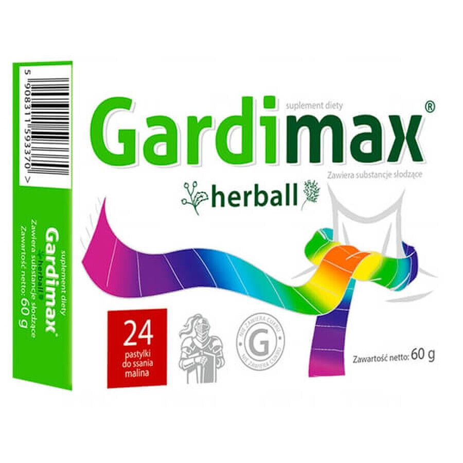 Gardimax Herball, aromă de zmeură, 24 de pastiluțe