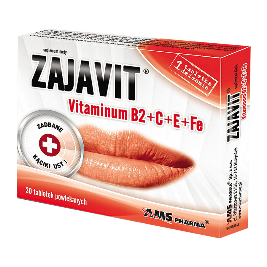 Zajavit Vitaminum B2+C+E+Fe, 30 comprimés enrobés