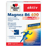 Doppelherz aktiv Magnez-B6 400 UltraFast, saveur d&#39;agrumes, 20 sachets