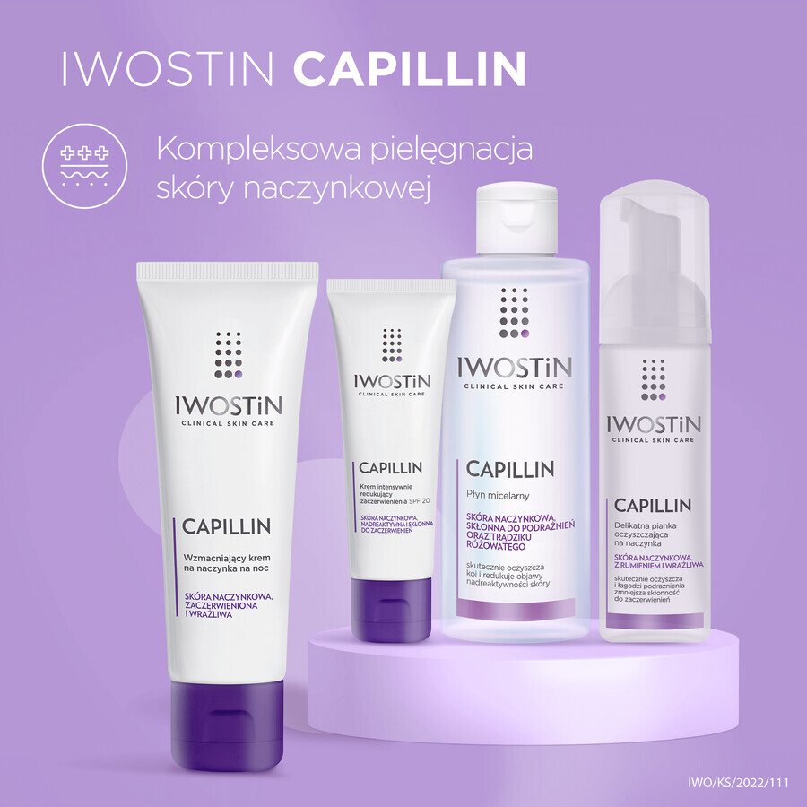 Iwostin Capillin, versterkende crème voor haarvaten voor de nacht, overactieve huid, 40 ml