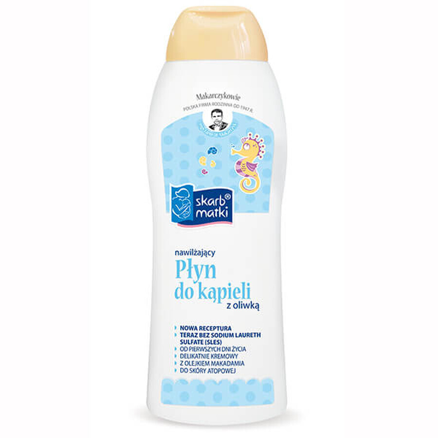 Skarb Matki, loción de baño con aceite de oliva para bebés y niños, desde los primeros días de vida, 400 ml.