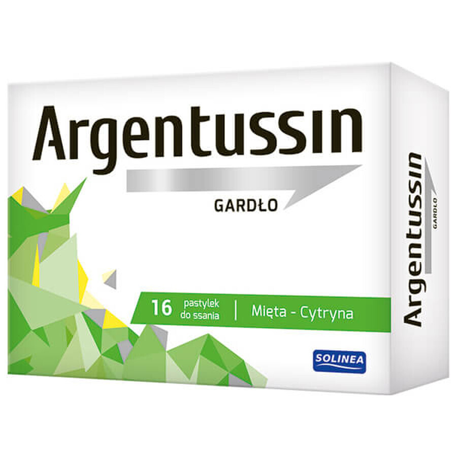 Argentussin Gardło, munt-citroensmaak, 16 zuigtabletten