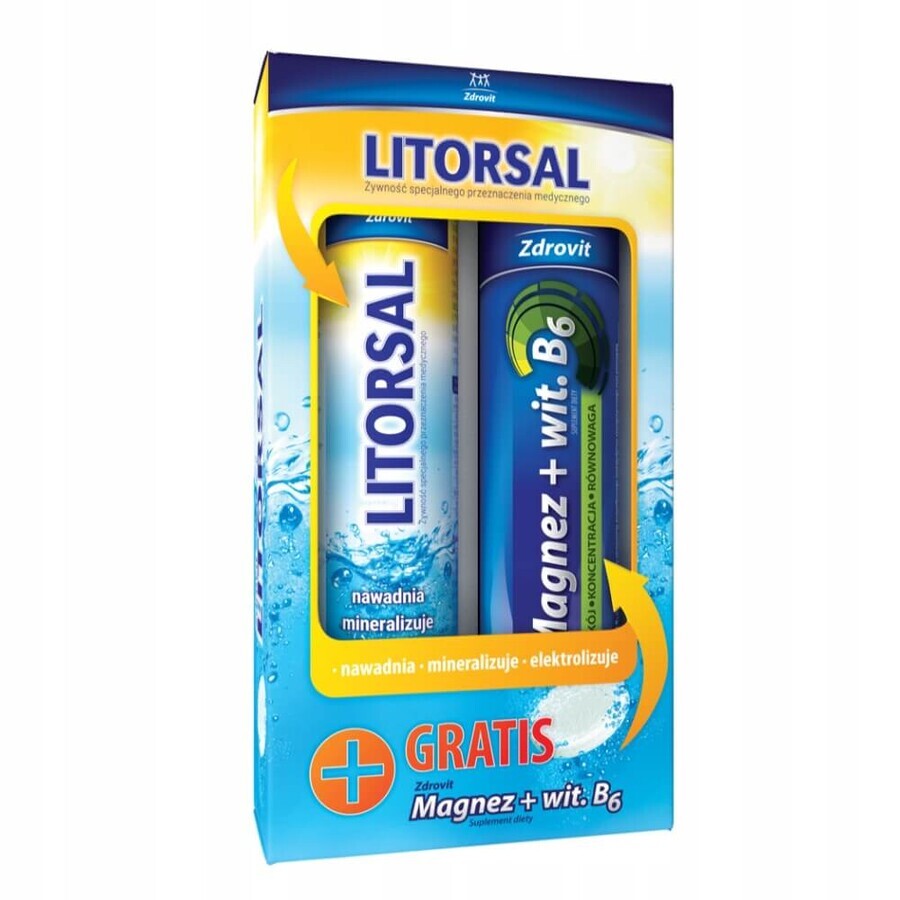 Zdrovit Litorsal, 24 comprimate efervescente + Magneziu cu vitamina B6, 24 comprimate efervescente